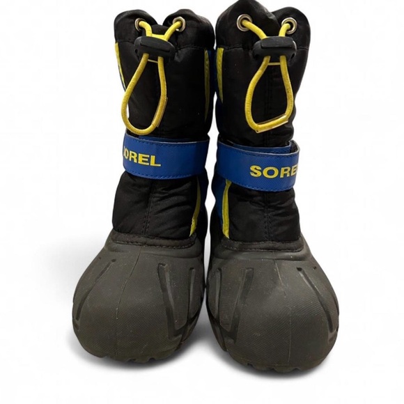 Sorel Flurry Snow Winter Boots Youth Size 12 in Blue & Black w/ Felt Lining GUC - Picture 10 of 11